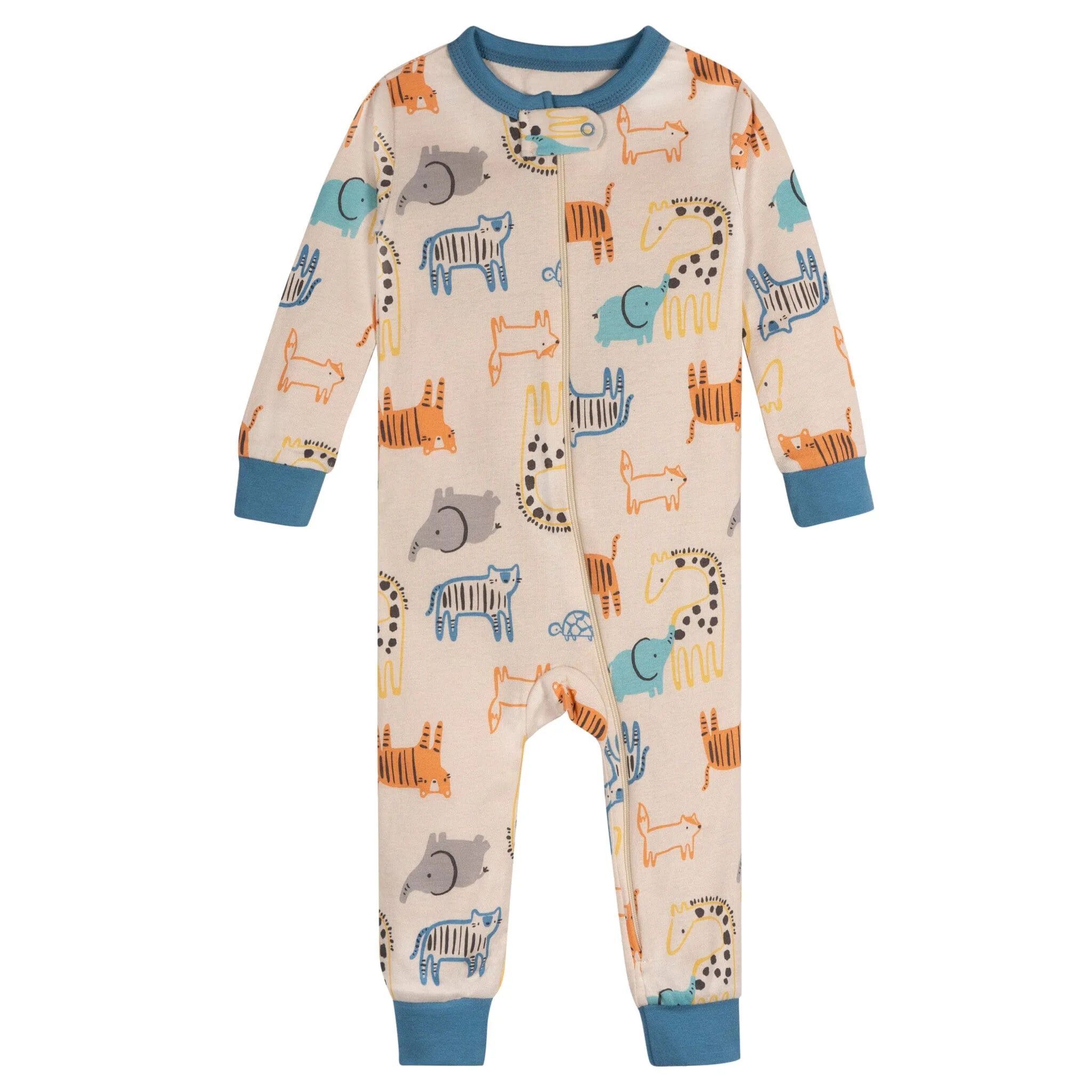 3-Pack Baby Boys Safari Footless Pajamas