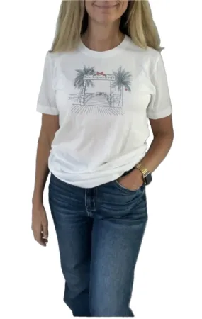 Anna Maria Historic Pier at Christmas Unisex Tee White