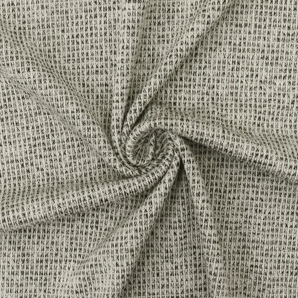 Basic Black-White-Gray Stretch Textured Knit Fabric