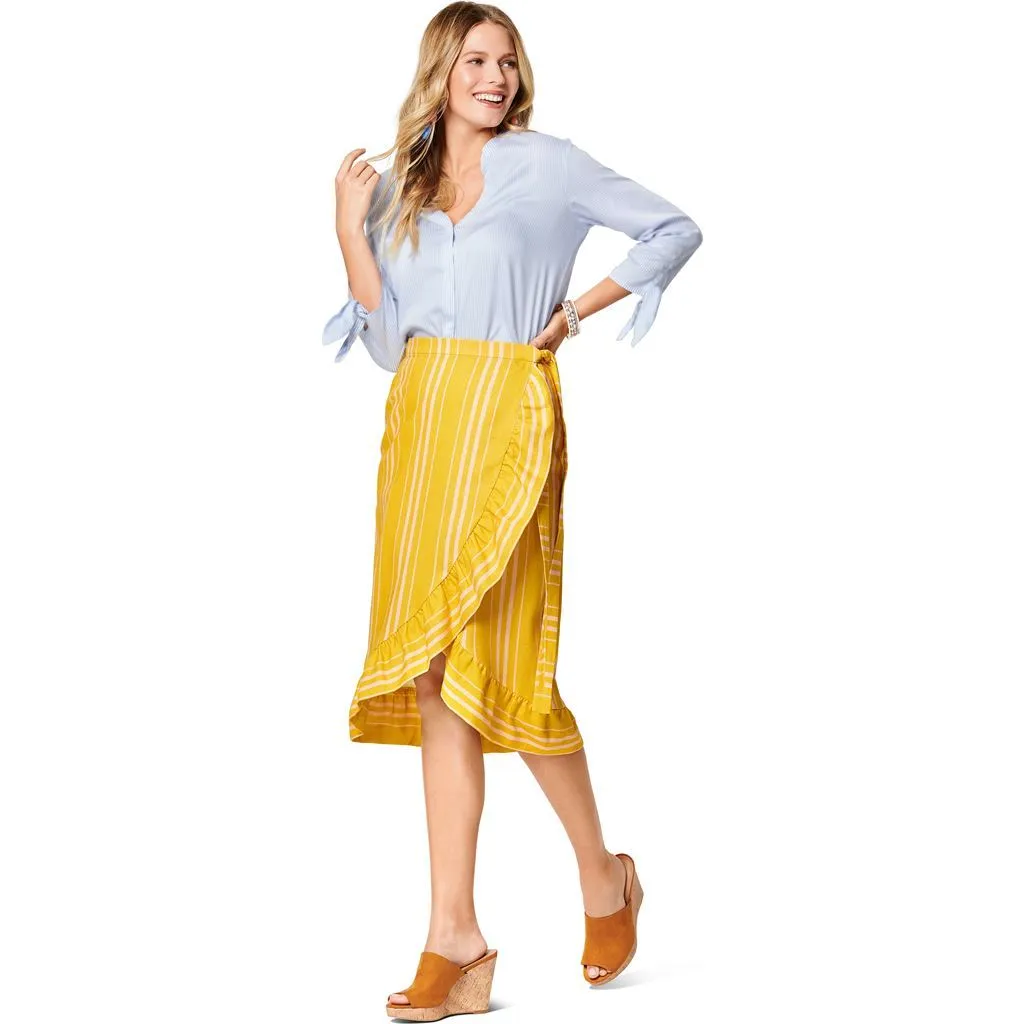 Burda Style Pattern 6200 Misses' Wrap Skirt with Waistband and Tie Bands