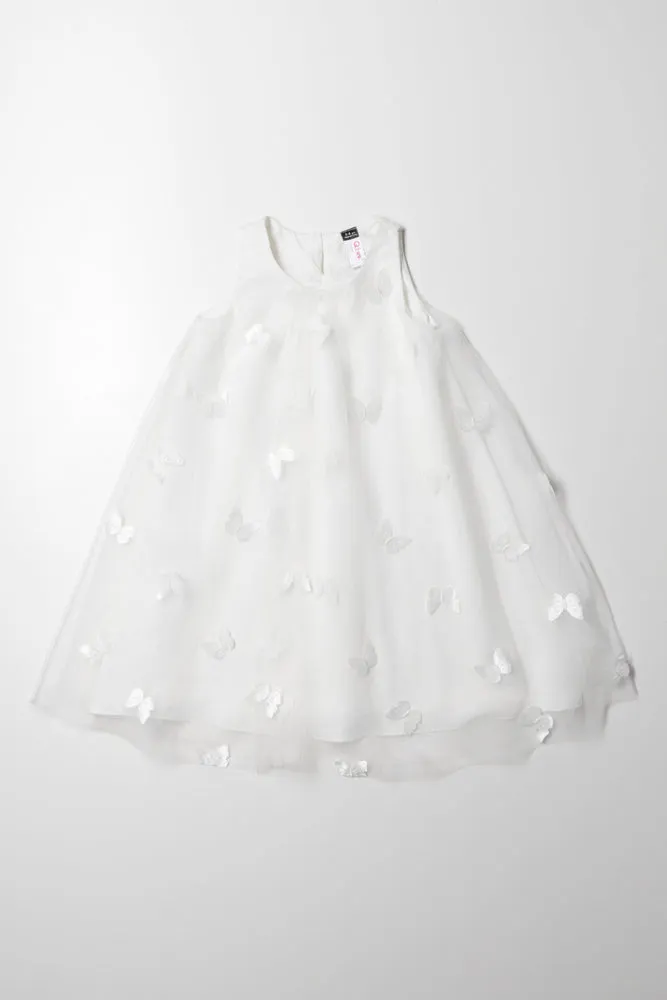 Butterfly Sleeveless Dress White