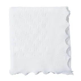 Cotton Christening Shawl White