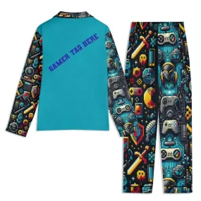 Cozy teal Gamer Tag PJs