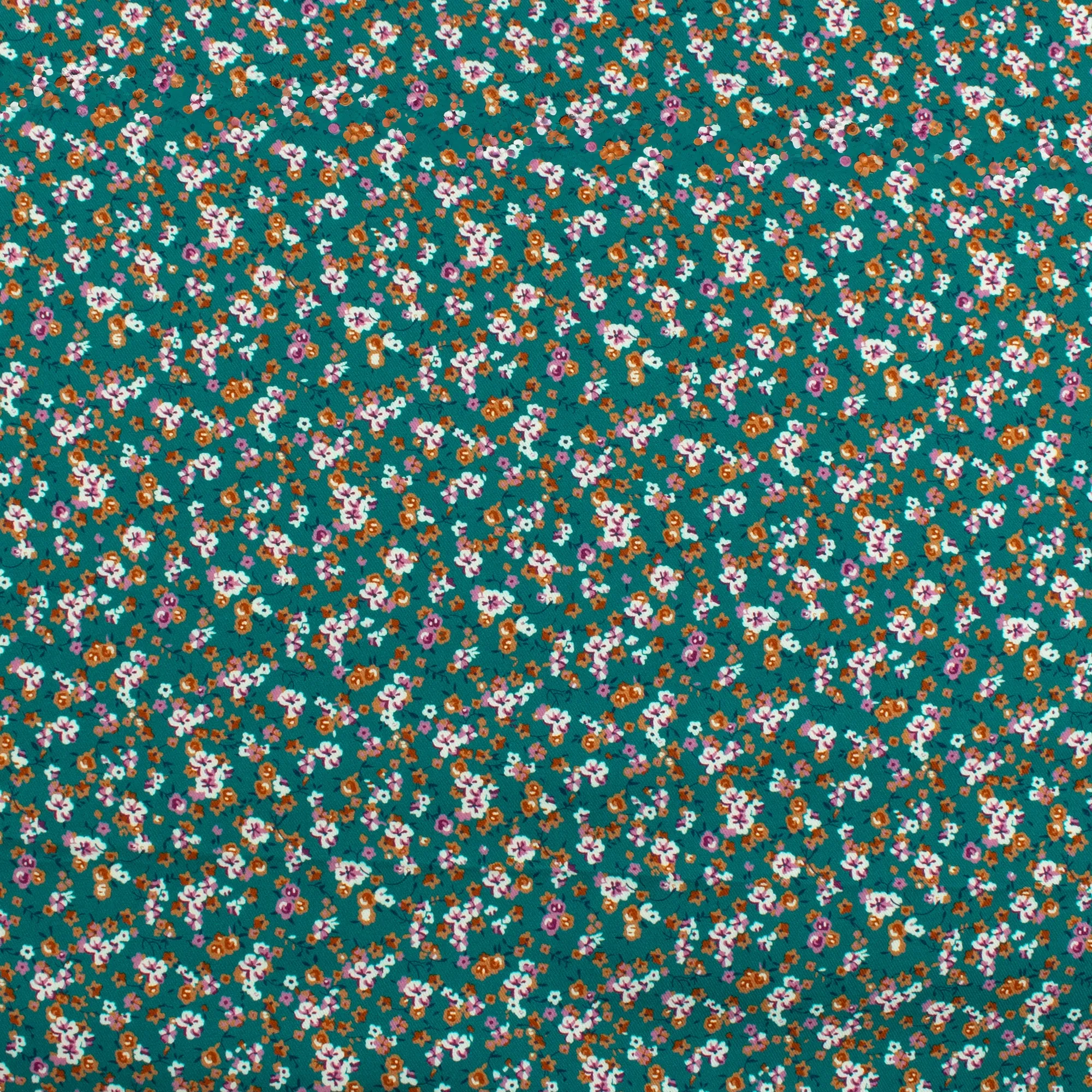 Digital Printed Rayon Twill - SANDRA - 006 - Teal