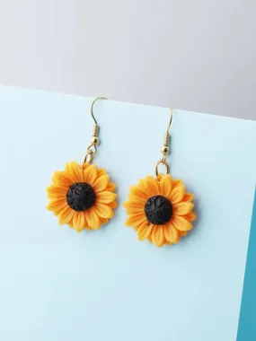 Every Sunny Day Sunflower Drop Earrings