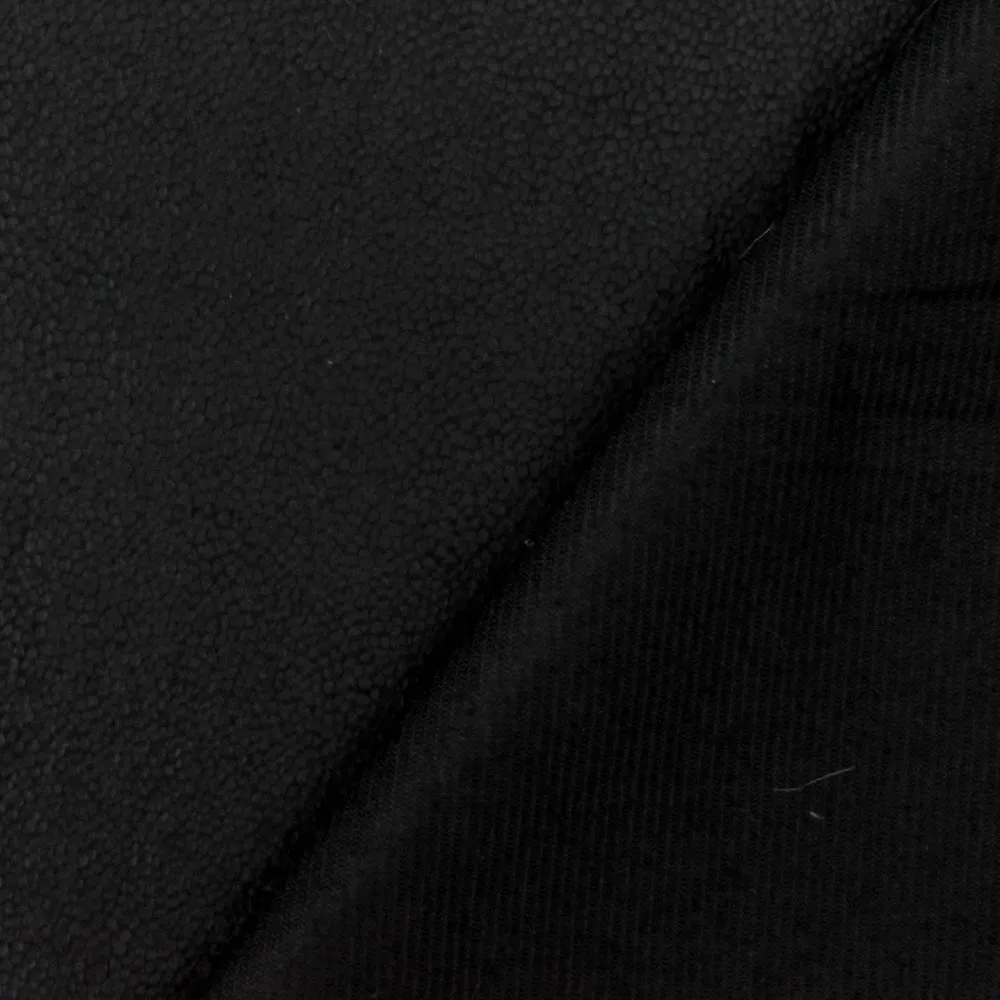 Fantastic Black Texture Pleather Texture Printed Knit Fabric