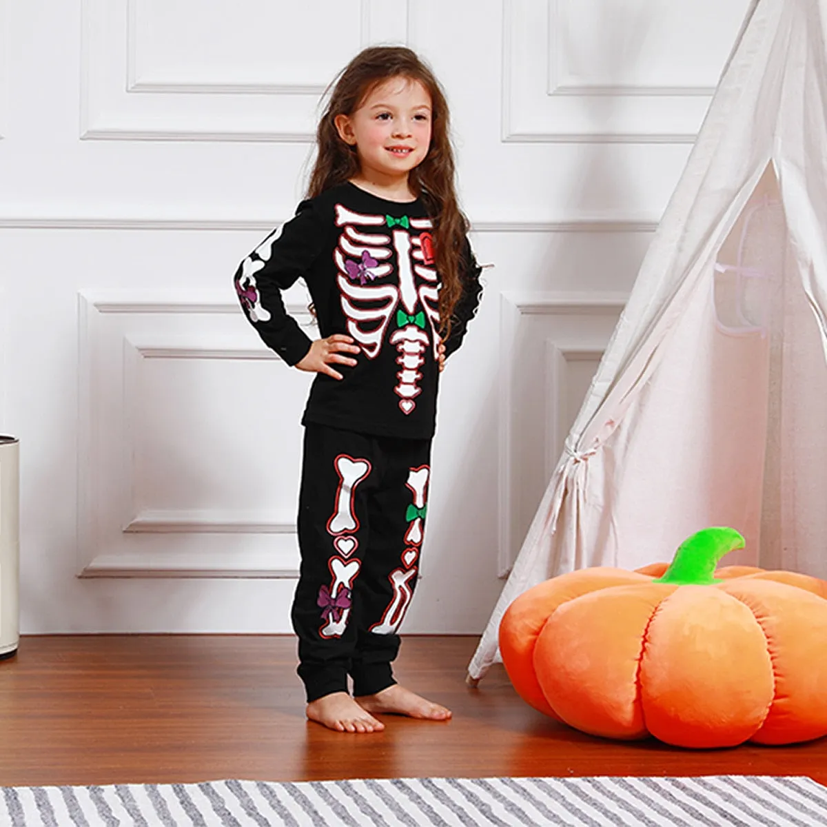 Halloween Skeleton Pajamas Set for Toddlers | Carnival Unicorn Nightwear | Cute Gift Clothing Set for 2-10 y/o