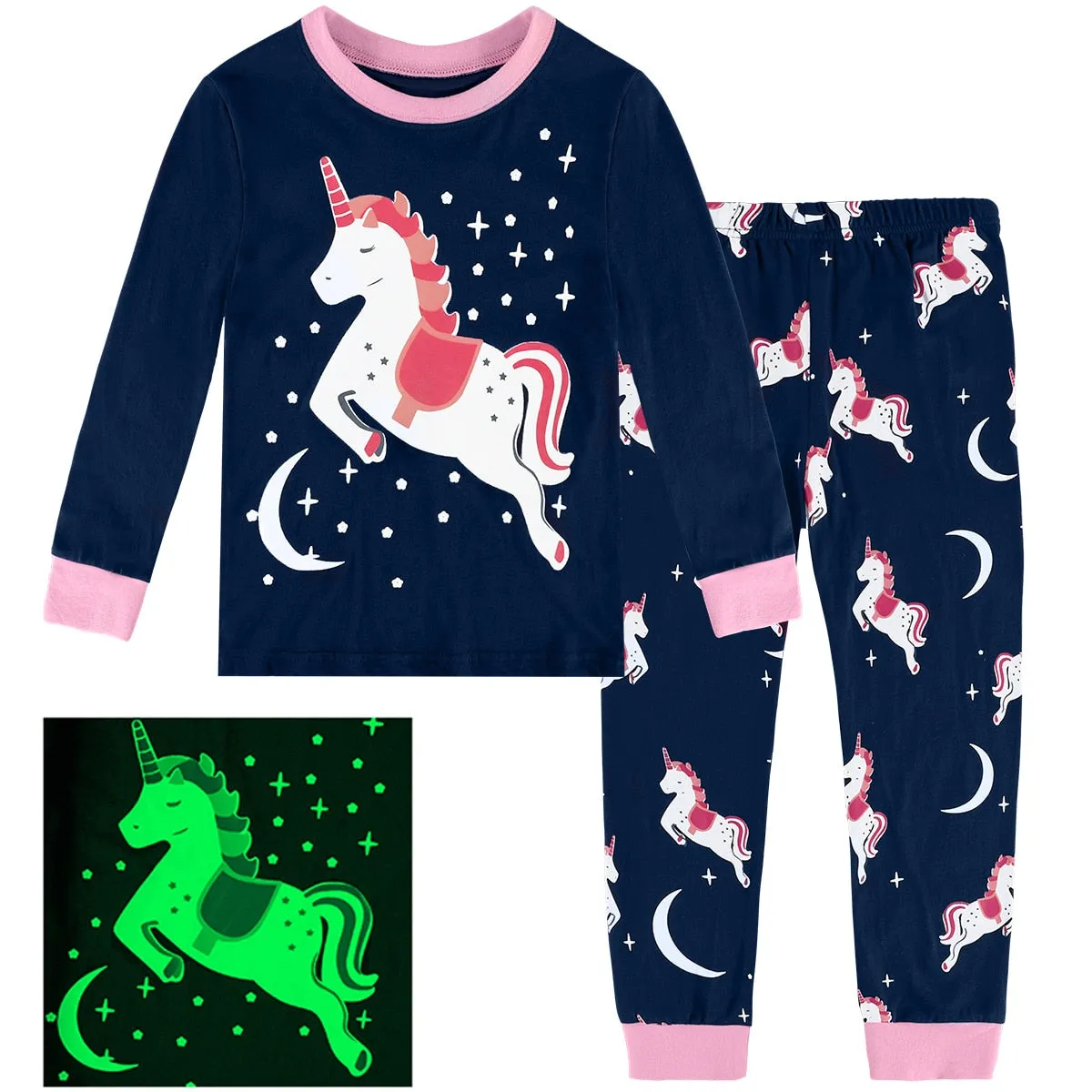 Halloween Skeleton Pajamas Set for Toddlers | Carnival Unicorn Nightwear | Cute Gift Clothing Set for 2-10 y/o