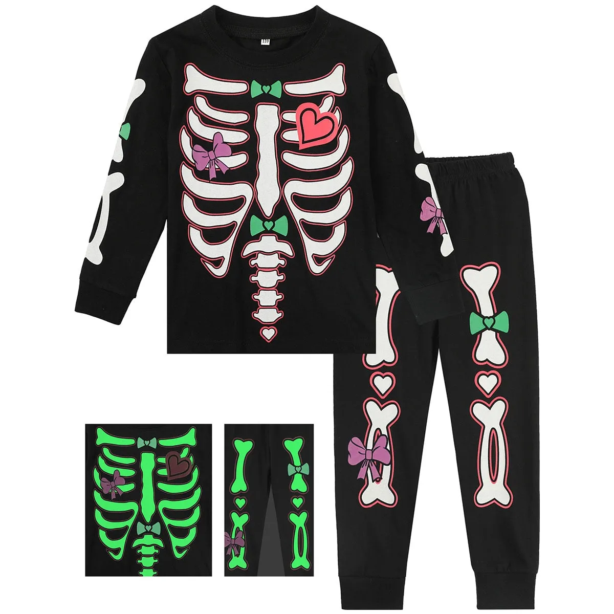 Halloween Skeleton Pajamas Set for Toddlers | Carnival Unicorn Nightwear | Cute Gift Clothing Set for 2-10 y/o