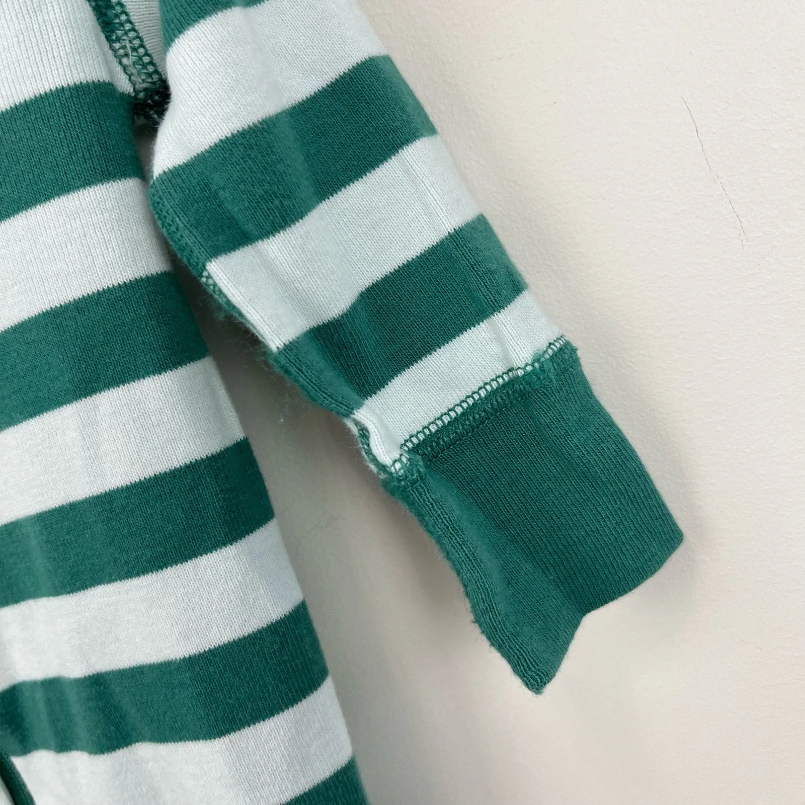 Hanna Andersson Green Striped Pajamas 60 cm 3-6