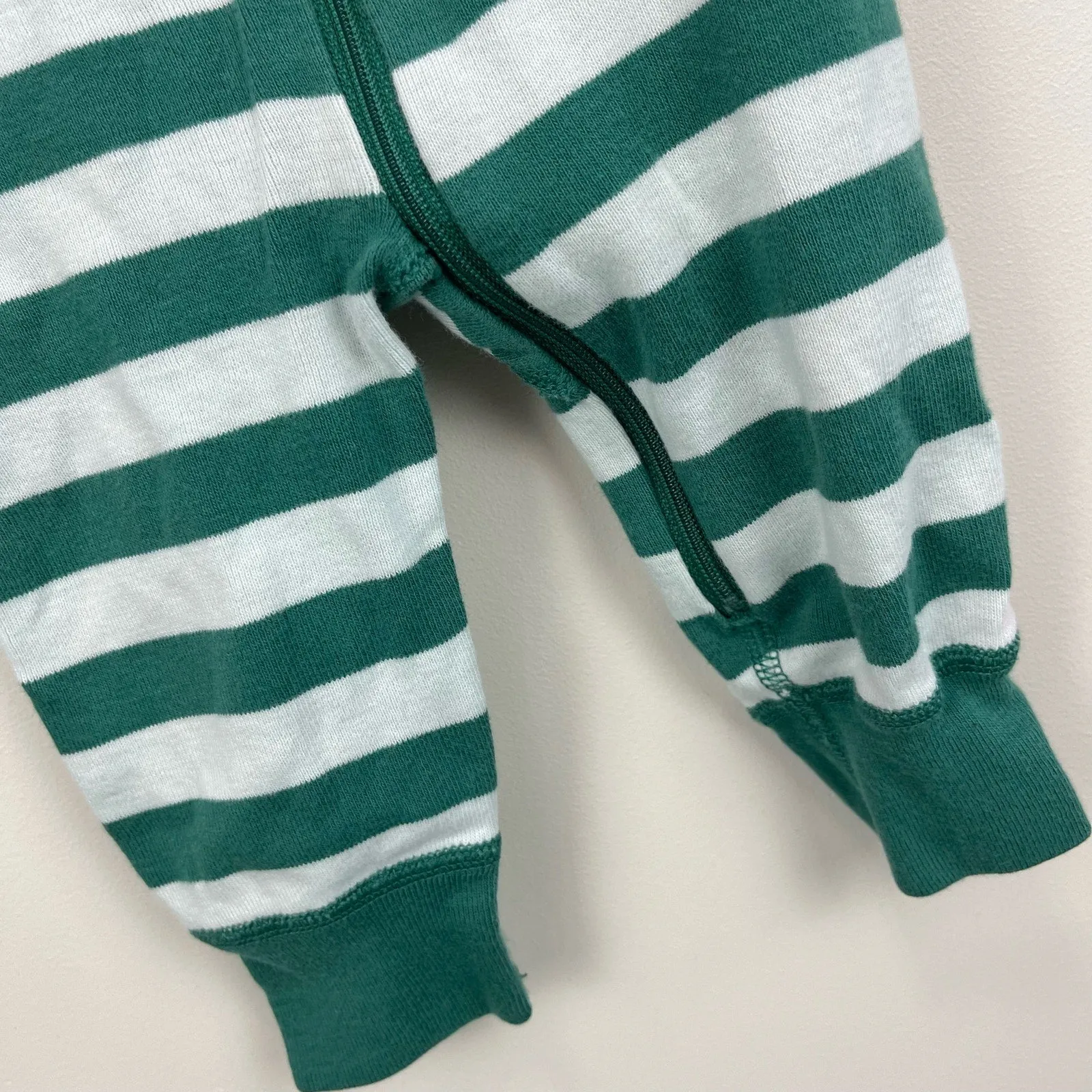 Hanna Andersson Green Striped Pajamas 60 cm 3-6