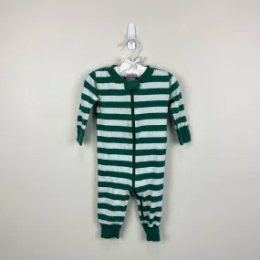 Hanna Andersson Green Striped Pajamas 60 cm 3-6