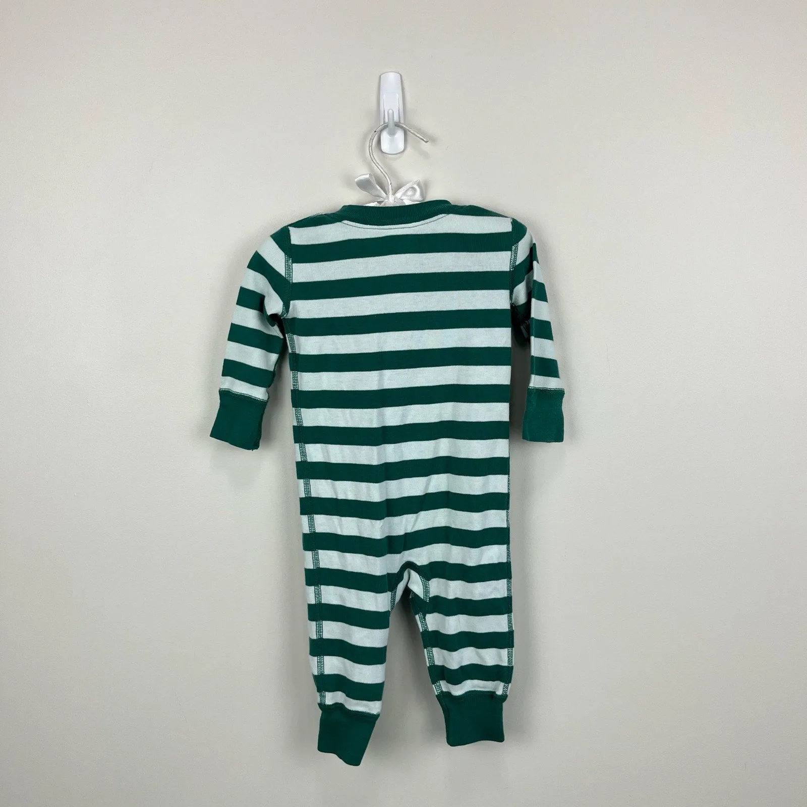 Hanna Andersson Green Striped Pajamas 60 cm 3-6