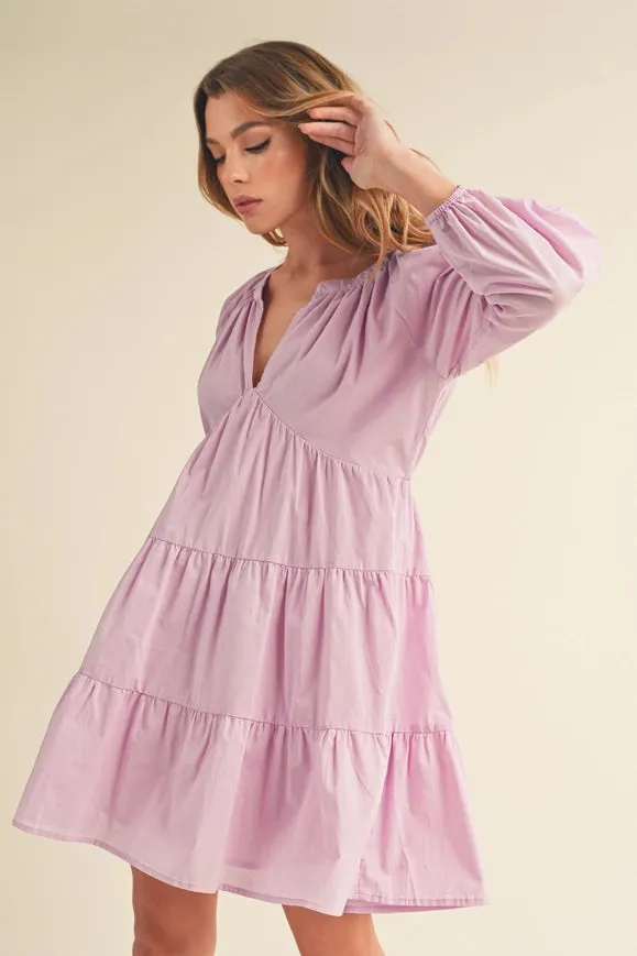 Jenay Tiered Dress Lilac