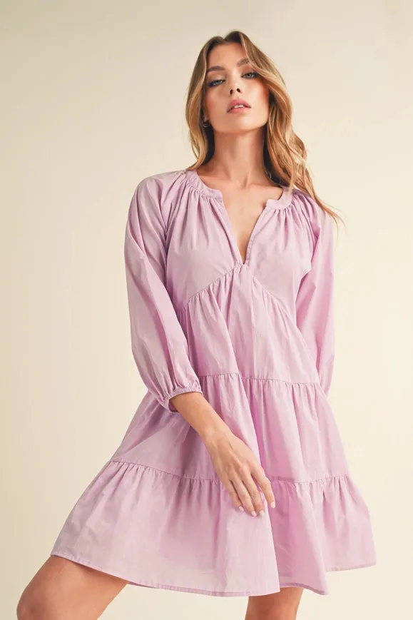 Jenay Tiered Dress Lilac