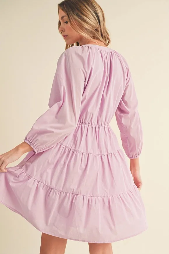 Jenay Tiered Dress Lilac