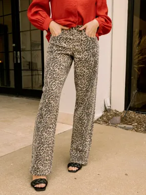 Leopard Straight Leg Jeans