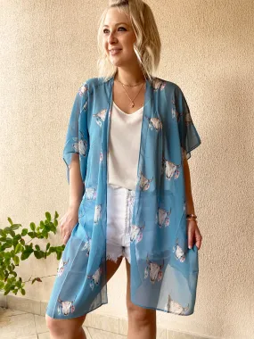 Light blue Bull Kimono in short length