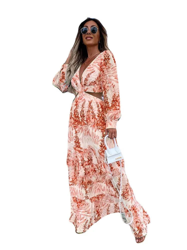 Long sleeved Printed Summer Dress