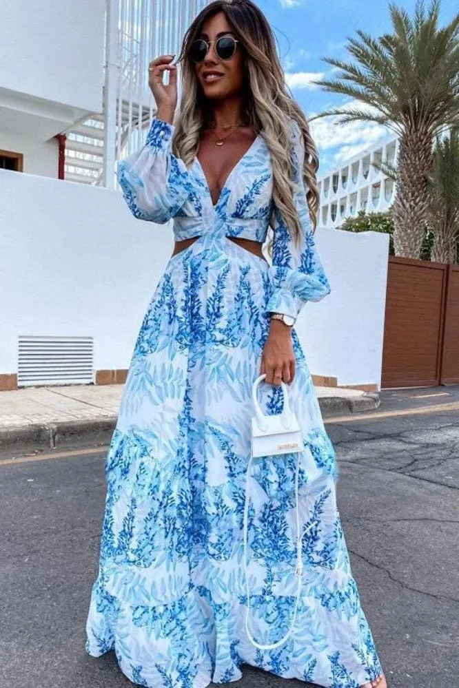 Long sleeved Printed Summer Dress