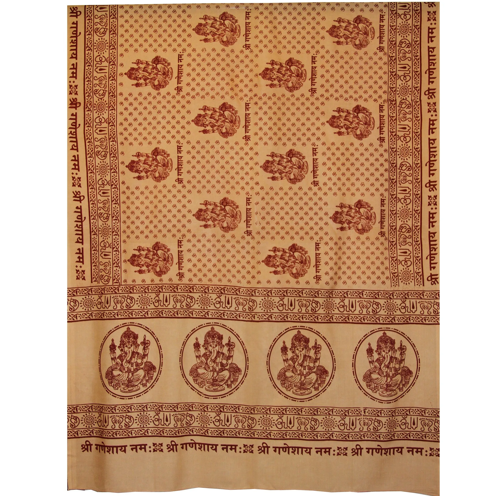 Meditation Yoga Prayer Shawl - Ganesh - Peach Large