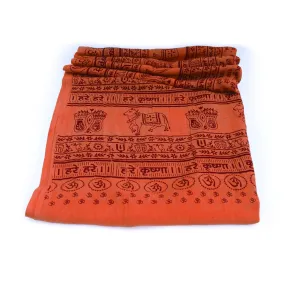 Meditation Yoga Prayer Shawl - Maha Mantra - Peach Orange Large