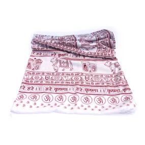 Meditation Yoga Prayer Shawl - Maha Mantra - White Large