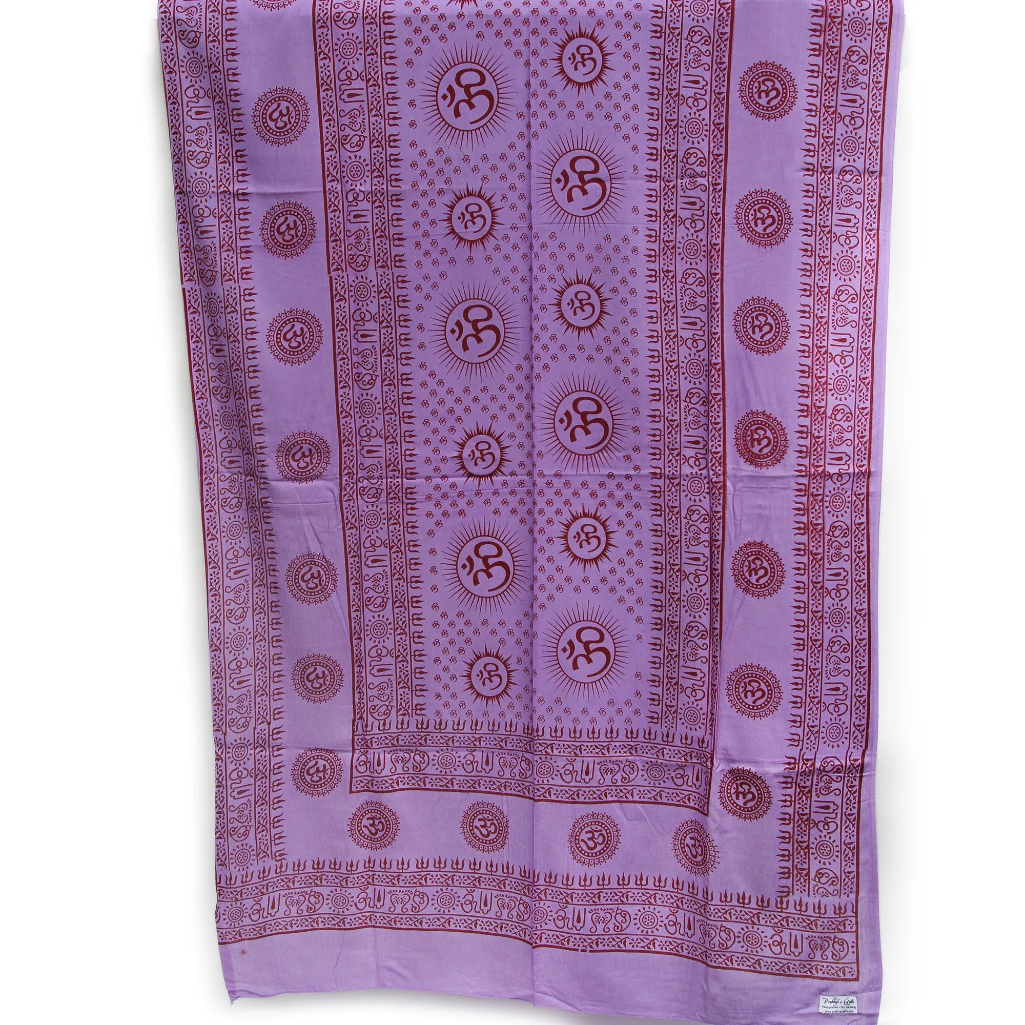 Meditation Yoga Prayer Shawl - Mantra Om - Purple Large