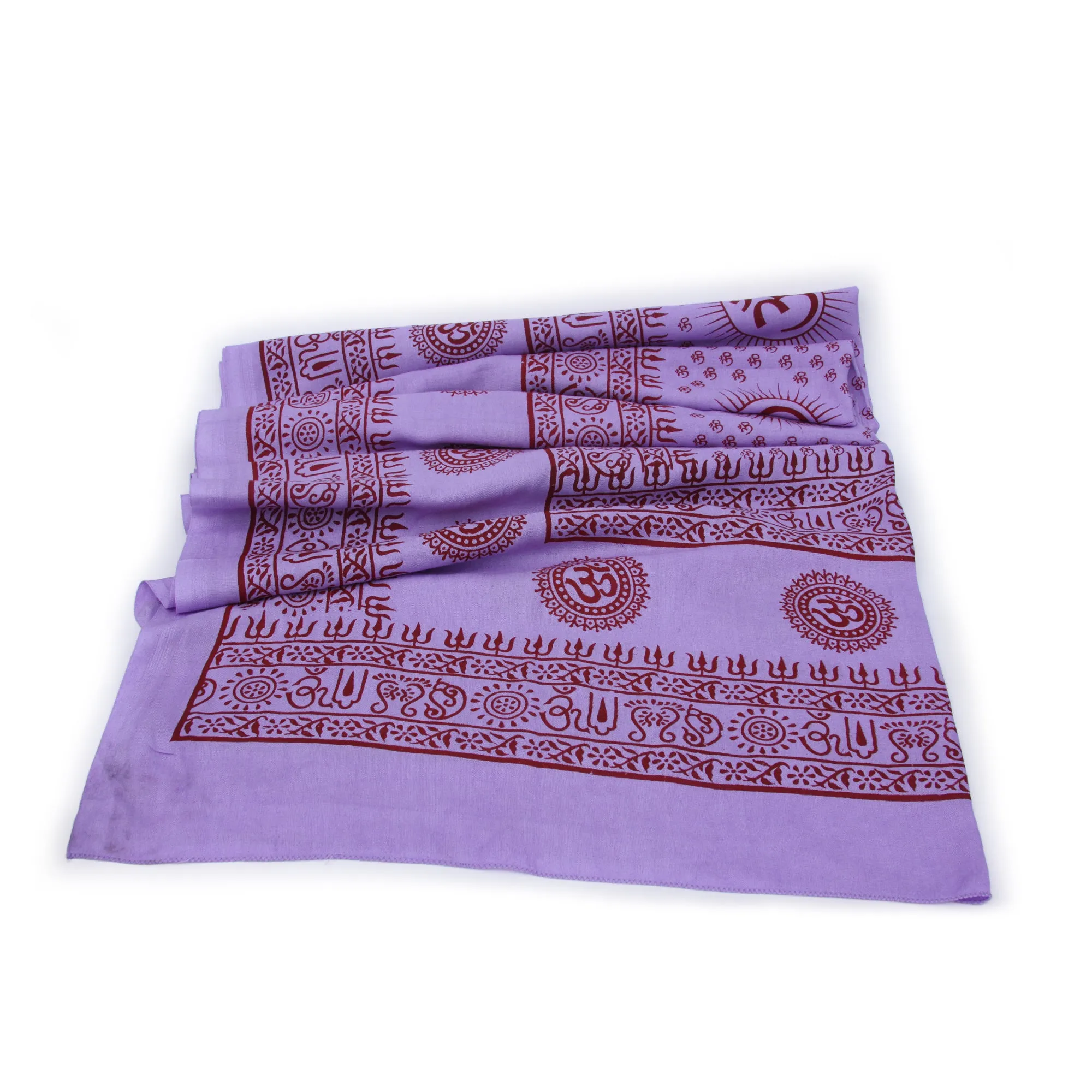 Meditation Yoga Prayer Shawl - Mantra Om - Purple Large