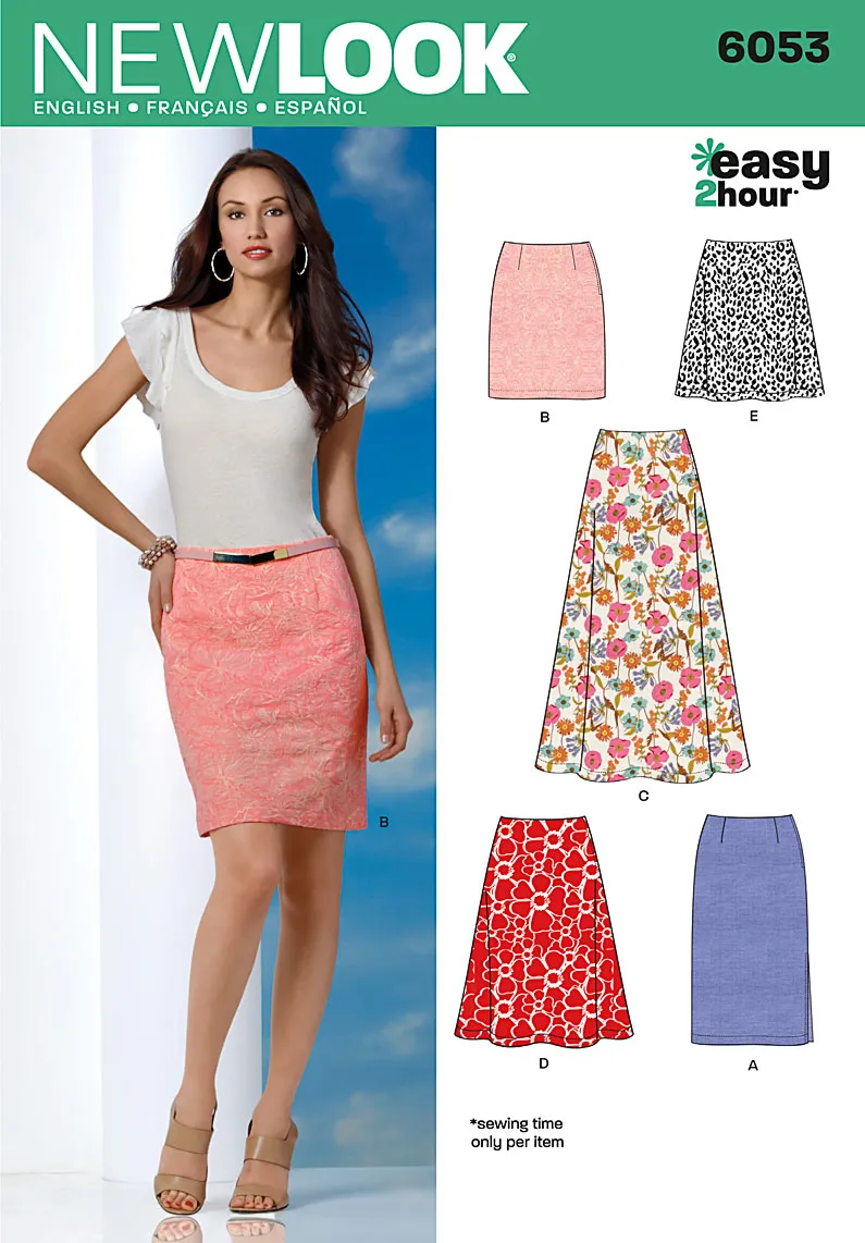 New Look 6053 Misses' Skirt Sewing Pattern | Easy