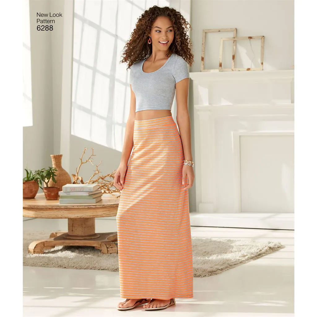 New Look Pattern 6288 Misses' Pull on Knit Skirts