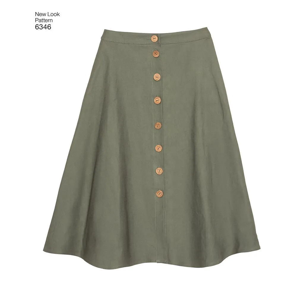 New Look Pattern 6346 Misses' Easy Skirts in Three Lengths