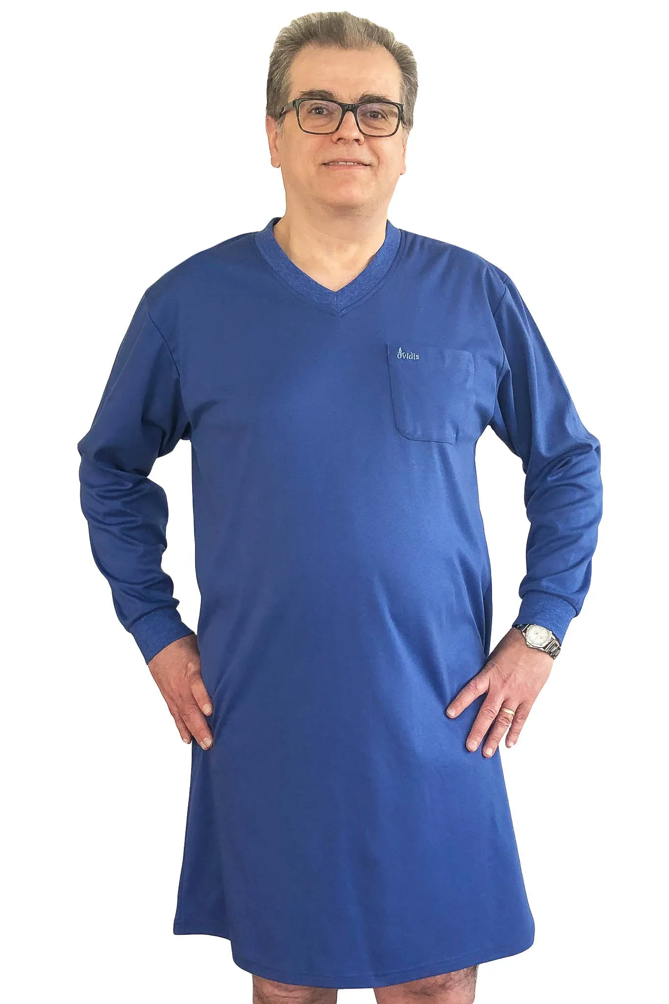 Nightshirt for Men - Blue | Felix | Adaptive Clothing by Ovidis