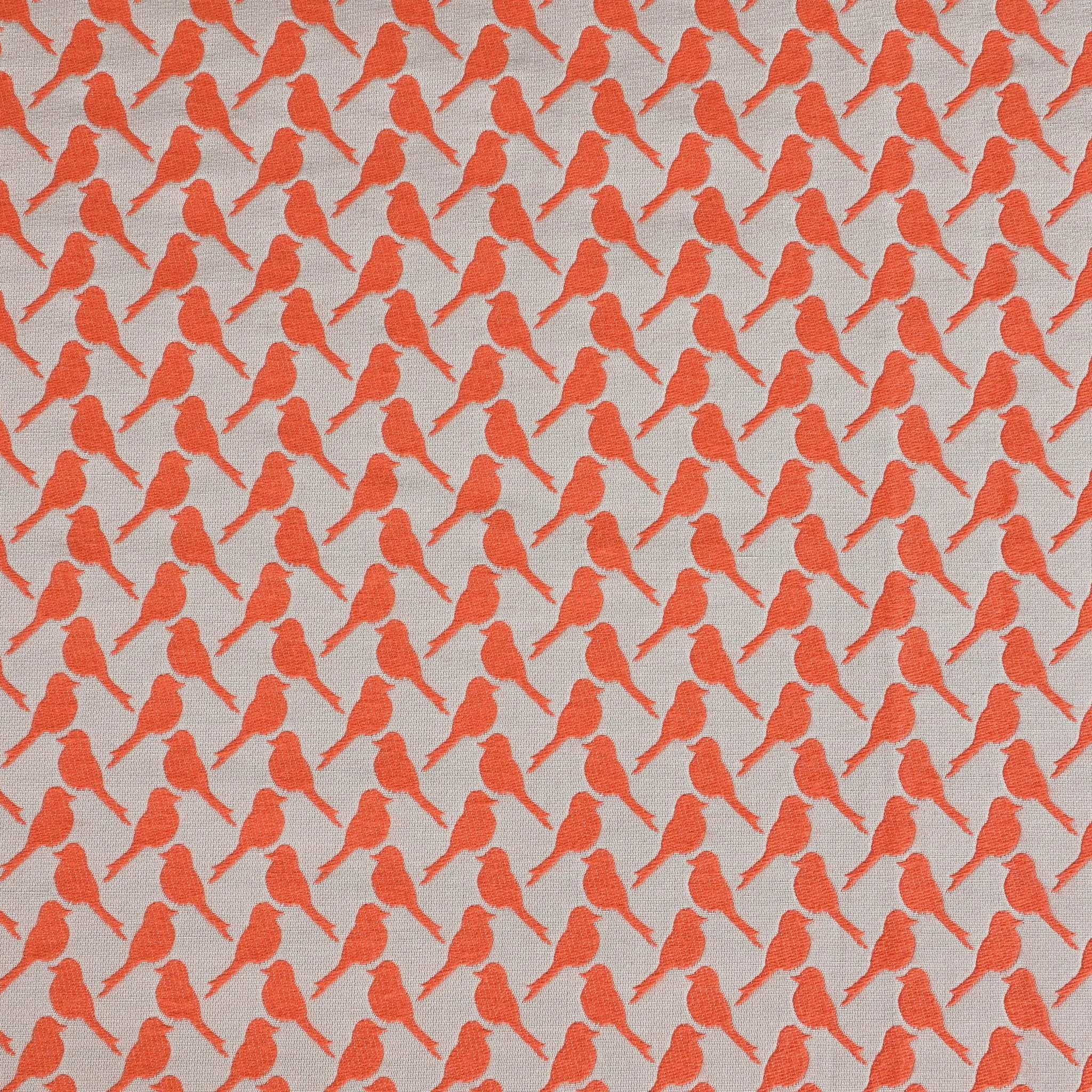 Orange Birds Jacquard Fabric - 2075