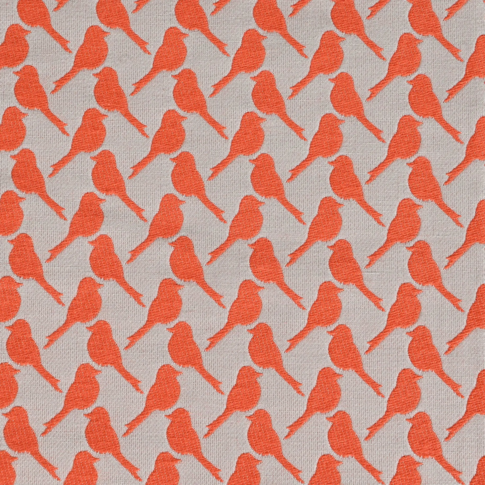 Orange Birds Jacquard Fabric - 2075