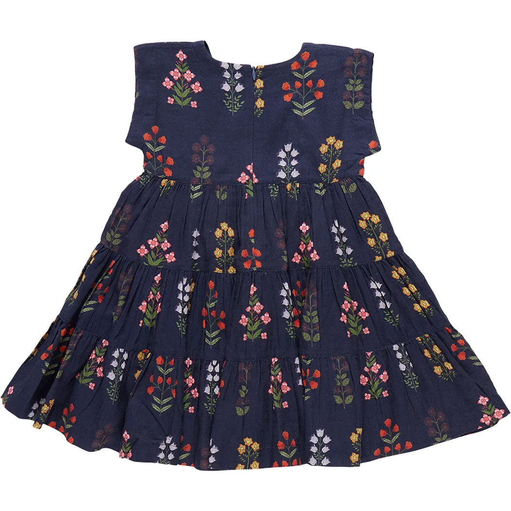 Pink Chicken Girls Peachy Dress - Navy Field Floral