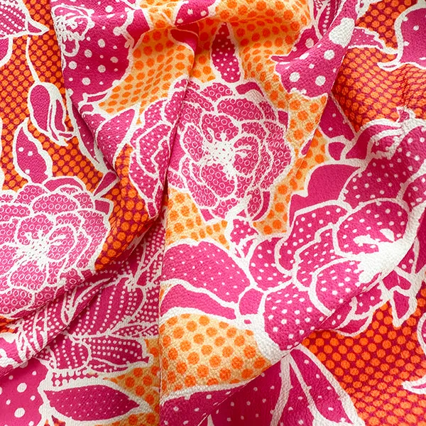 Pink Multi Color Floral Georgette Fabric