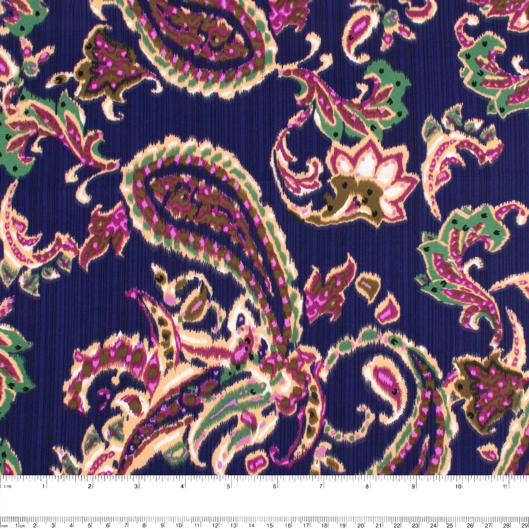 Printed Peachskin - EMMA - Paisley - Purple blue