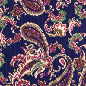 Printed Peachskin - EMMA - Paisley - Purple blue