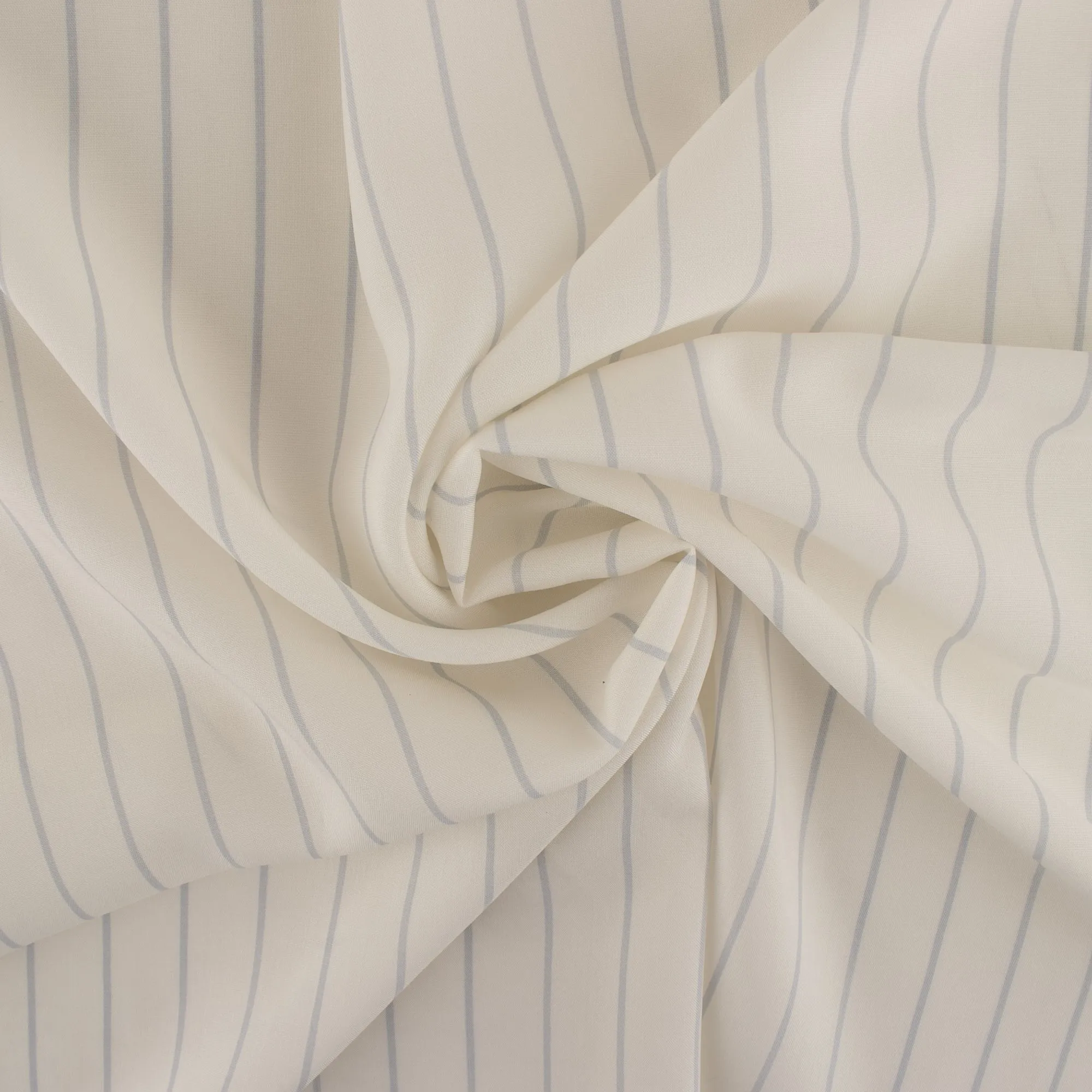 Rayon Poplin Stripe - Medium Stripe - Blue