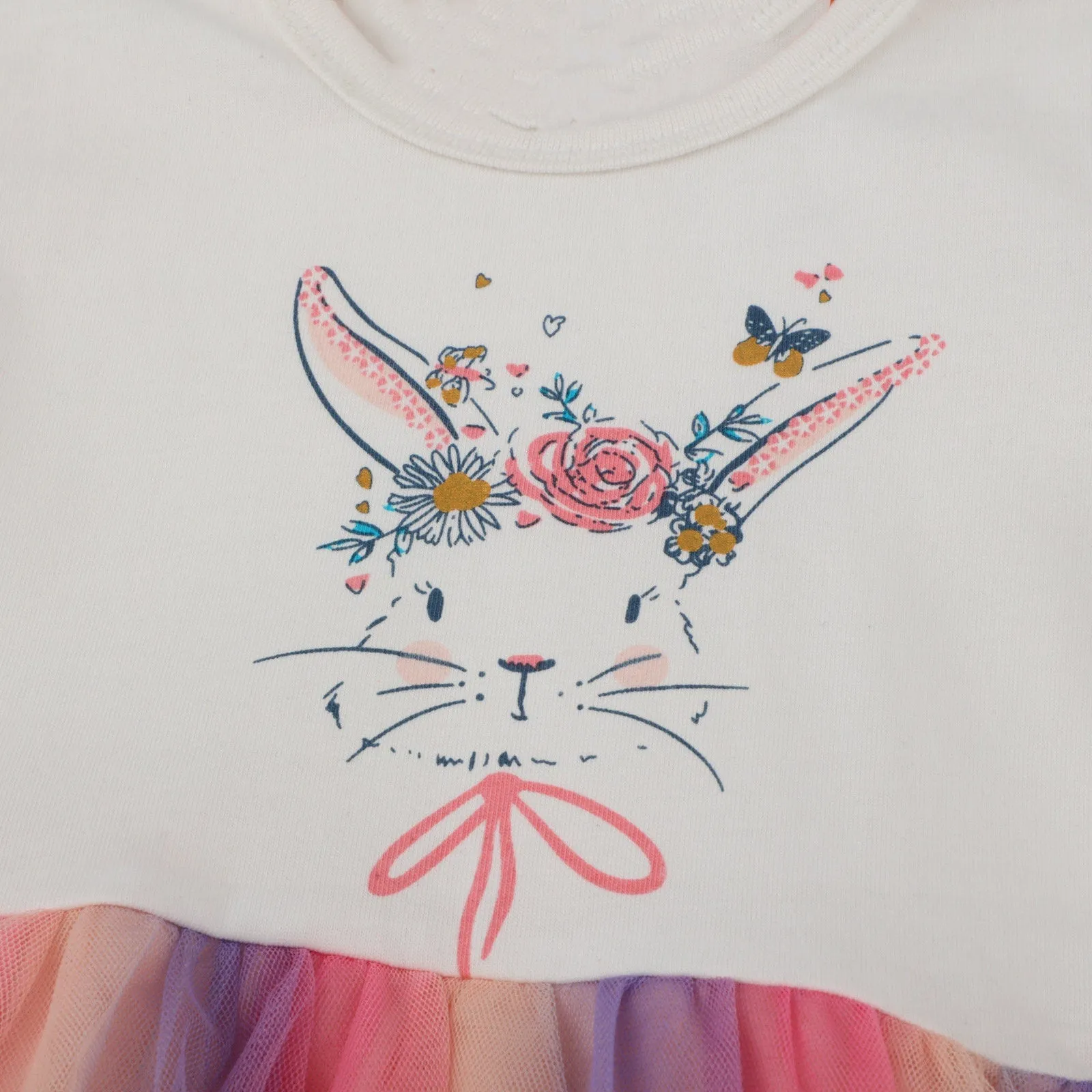 Short Sleeve Beautiful Cute Bunny Girls Dress in Pink | Toddler Kid Baby Girl Dress Gift Princess Girl Summer Dresses Cloths 2-8 Year