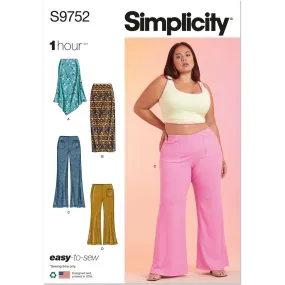 Simplicity Sewing Pattern S9752 Women's Knit Skirts and Pants in Two Lengths