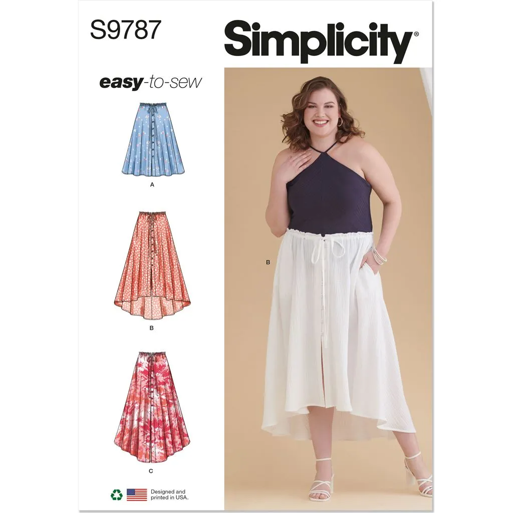 Simplicity Sewing Pattern S9787 Women's Skirt With Hemline Variations