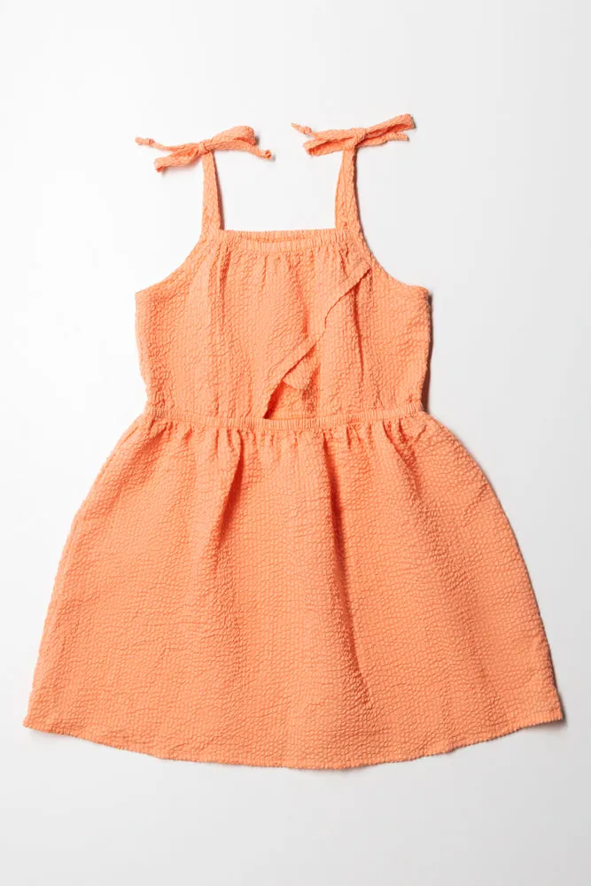 Strappy Dress With Cutout Orange