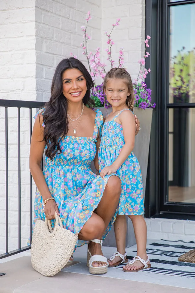 Sunny Skies Blue Floral Mini Dress