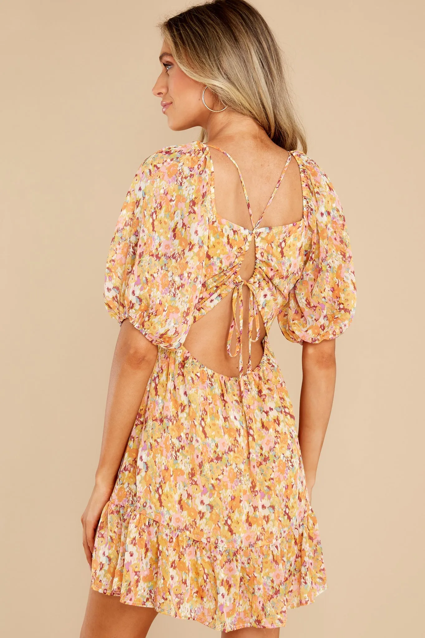 Sunny Songs Orange Floral Print Dress