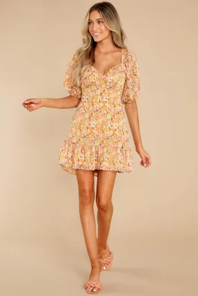 Sunny Songs Orange Floral Print Dress