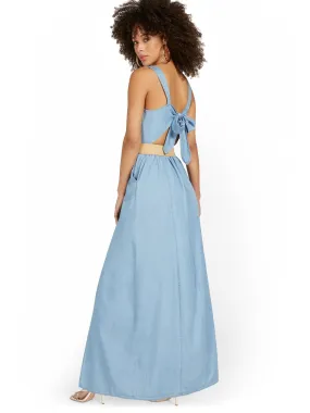 Tall Bow-Back Slit-Front Maxi Dress