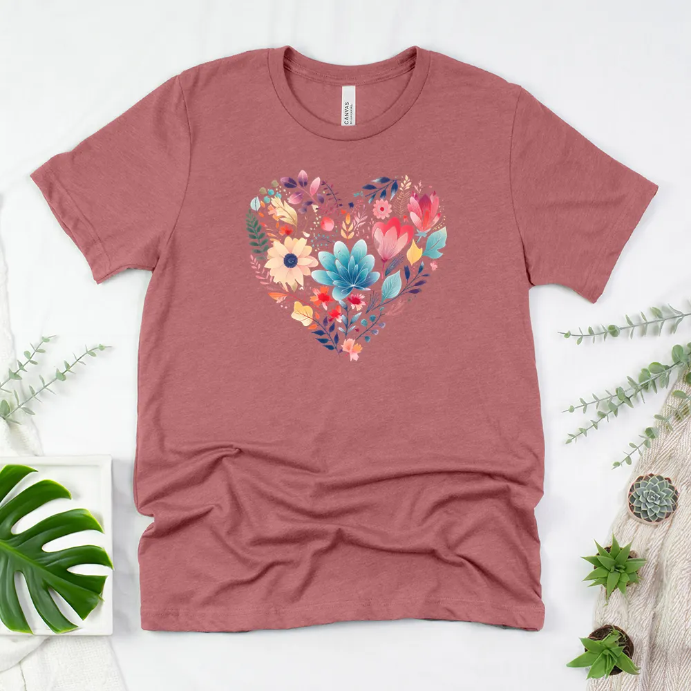 vibrant floral love unisex tee