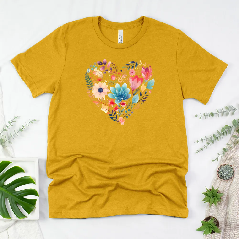 vibrant floral love unisex tee